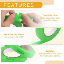 1 Pc 0.8 Inchesx 60.1 Yards Universal Painters Tape - Car Auto Paint Masking Tape No Residue - Crepe Paper Green - 0.8 Inches X 60.1 Yards + Green - View 6