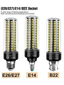 CanLing 20W LED玉米燈泡 E27/E26 嵌入式天花板燈 E14 AC85-265V 5W/7W/9W/12W/15W 適用於居家客廳廚房浴室臥室書房辦公室走廊儲藏室倉庫車庫地下室室內吊燈照明 110V/220V 無閃爍護眼 B22 - (AC85-265V)-LED Corn Light Bulb - 查看 4