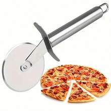 Professional Pizza Cutter, Made Of Stainless Steel, With Sharp, Smooth Rotating Blades And An Ergonomic, Non-Stick Handle, Easily Cuts Pizza, Cheese, And Dough. - View 1