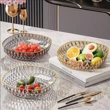 8-9 Inch Handpainted Gold Round Crystal Glass Fruit/Candy Bowl, Elegant Decorative Serving Bowl - Multicolor - View 8