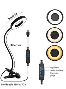 3种调光模式 USB供电LED台灯，亮度可调，灵活鹅颈设计，护眼灯，适用于会议、美甲、办公室、卧室、家庭、书房等多种场景。 - usb插電 - 查看 5