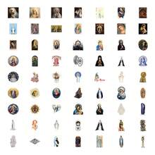 62PCS Virgin Mary Stickers High Quality Stickers Decals Scrapbook,Journaling,Laptop,Bumper,Skateboard,Water Bottles,Computer,Phone Stickers Can Bring A Lot Of Fun To Your Life,The Perfect Gift For Adults - Multicolor - View 3