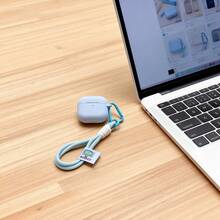 Keychain,Lanyard Compatible With Airpod Protective Case, Minimalist Handmade Braided Strap Bicolor Lanyard Bluetooth Earphone Case - Light Blue - View 7