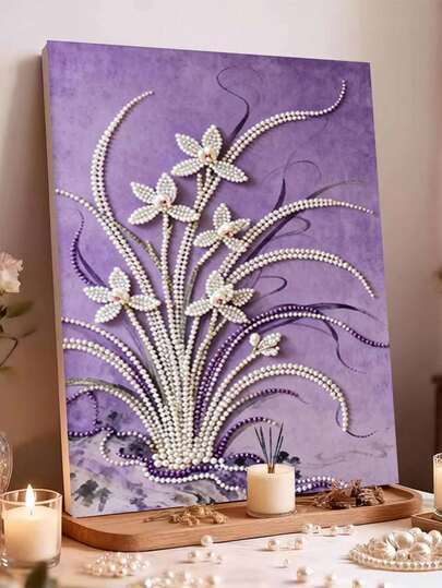 New Pearl Painting, Art Flower, Frameless DIY Handmade Sticky Diamond Creative Diamond Painting Kit, Suitable For Bedroom Decoration, Living Room Hanging Paintings, Room Decoration, Artwork, Birthday Gifts For Friends, Christmas, New Year, Valentine's Day, Holiday Gifts Full Of Novelty