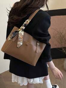New Design Luxurious Graphic Versatile Women Shoulder Tote Bag, New Fashionable Big Bags Women , Office - Nâu 3 - Xem 9