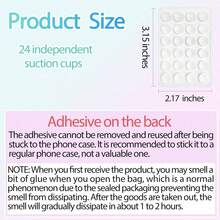 2 Pcs Double Sided Square Phone Stand Silicone Suction Cup Adhesive Anti-Slip Back Sticky Multi-Functional Desk Car Office - White - View 8