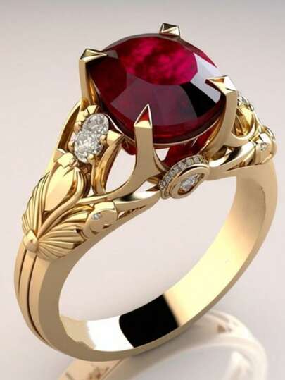 1 pieza Anillo de compromiso con Cubic Zirconia enchapado en oro de 14K, regalo de joyería de lujo para mujeres, adecuado para aniversario, boda, Día de San Valentín, Día de la Madre, Navidad