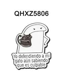 1件猫女弗莱肯表情包趣味卡通人物胸针，可爱动物饰品，送给朋友的礼物 - 彩色 - 查看 13