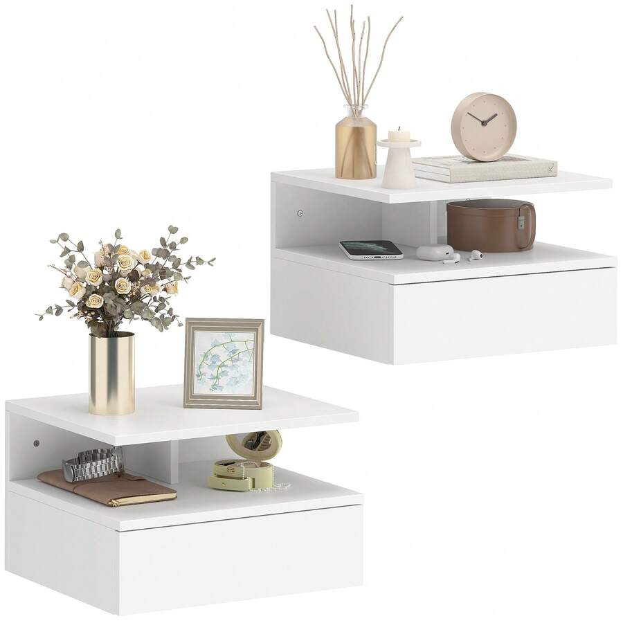 HOMCOM Nightstands - White - View 1