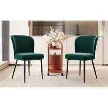 Esszimmerstuhl (2 St), Dunkelgrün,Polsterstuhl Design Stuhl Mit Rückenlehne,Sitzfläche Aus Samt Gestell Aus Metall - Green + Velvet - View 5