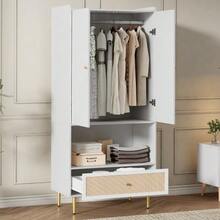 Bedroom Armoires - Natural+White - View 7