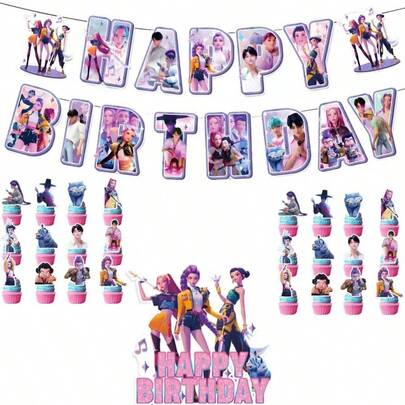 Witch Hunting Cake Topper, K-POP Birthday Party Decorations, Children's Birthday Party Atmosphere Decor