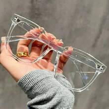 3pcs Unisex Rectangular Frame Glasses, Campus Style Glasses Can Modify Face Shape For Daily Wear - Multicolor - View 5