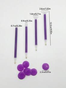 Bộ dụng cụ tranh đính kim cương màu tím - Mỗi bộ gồm 1 bút đính kim cương 1/3/6/9 viên, 8 viên đất sét đính kim cương tròn màu tím, 1 hộp đựng. - Bộ - Xem 3