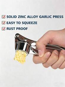 1/2件装金属蒜蓉压榨器，厨房工具，专业手动蒜蓉器，蒜姜压榨器，蔬菜切碎器/蒜蓉器和去皮器/调味香料工具/家居必备/厨房/婚礼/情人节/复活节 - 彩色 - 查看 7