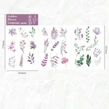 3pcs/Set Botanical Stickers, Flat Adhesive Stickers With Backing, DIY For Album, Notebook, Phone Case, Books Scrapbook Supplies Scrapbooking - 1 Set - View 16