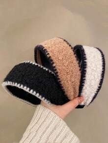 1pc Women's Fashion Style Lamb Hair Wide Edge Hair Hoop Autumn/Winter Pressure Hair Wash Face Headband Temperament Versatile Anti Slip Hair Clip Headband Hair Accessories Headwear - Multicolor - View 2