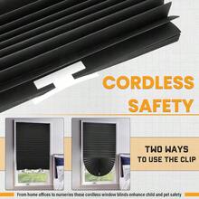 6 Packs Blackout Blinds, Temporary Blinds For Windows, Easy To Cut And Install, Window Shade 36" W X 72" L, Black Out Window Cover With 12 Clips, Black - Black - View 7