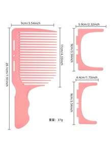 Pink Guide Comb Professional Barber Clipper Blending Flat Top Hair Cutting Comb Heat-Resistant Fade Brush For Men Salon Styling Tool - Multicolor - View 6