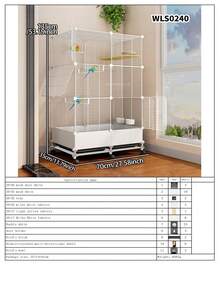 可堆叠鸟笼，带拉出式托盘，易于清洁，可移动鹦鹉笼，适用于饲养玄凤鹦鹉、鹦鹉、爱情鸟 - 拼裝款 - 查看 21