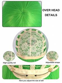 Neon Green Versatile Cosplay Wig, Extra Long Straight Wig For St. Patrick's Day & Music Festival - Green - View 7