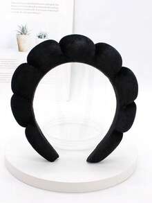 1pc High-Quality Velvet Hair Spa Headband, Fluffy Soft Hair Accessory, Hair Hoop, Hair Tie, Makeup Headband - Pink - View 11