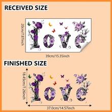 1件 2026 MS-JR015-016 新款个性化 LOVE 盛开牡丹花蝴蝶墙贴，适用于卧室、橱柜、客厅 - 多色 - 查看 3