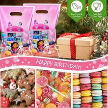 10pcs Dollhouse Party Gift Bag Pink Handheld Plastic Bag Birthday Companion Gift Bag New Year's Gift, Valentine's Day Gift, Easter Gift - Multicolor - View 4