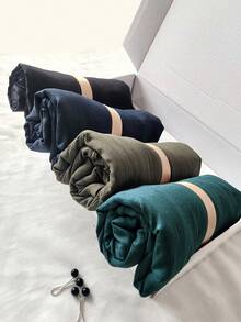 1 Box Premium Jersey Hijab Set, 4pcs Headscarves + 2pcs Hair Clips, Muslim Turbans, Daily Casual Outdoor Hijab, Breathable Shawl, Scarf Set, Gift Box, Holiday Gift - Multicolor - View 8