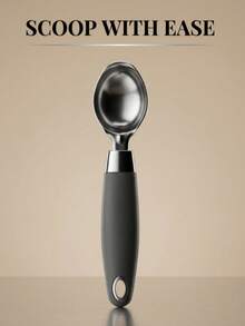 1pc Wooden Handle Stainless Steel Ice Cream Scoop: Featuring A Non-Slip Wooden Design, Suitable For Scooping Ice Cream, Peeling Fruit, And Shaping Desserts. It Is The Perfect Choice For Your Afternoon Tea Time Or Kitchen Dessert Display, An Essential Kitchen Tool. - Multicolor - View 9