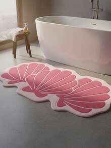 1pc Red Shell Decorative Floor Mat, Decorative Carpet, Bedroom Decor, Small Rug, Carpet, Home Decor, Living Room Carpet, Small Living Room Rug, Bedroom Rug, Living Room Home Decor, Outdoor Rug, Washable Carpet - Multicolor - View 4