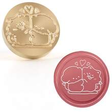 25mm Removable Brass Wax Seal Stamp With Cute Pattern, Suitable For Decorating Notebooks, Postcards And Gifts - A - View 16