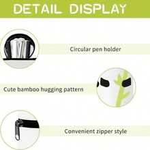 Panda Silicone Pencil Case, Heart/Bamboo Panda Pattern, Soft Silicone Material Pencil Box And Holder, Animal Pattern Pencil Case Gift - Two Bamboo-panda Pen Holder - View 6