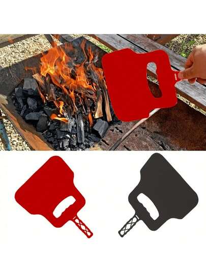 1pc HeatGuard Plastic Barbecue Fan, Outdoor BBQ Manual Flame Intensifier, Non-Food Contact , Durable Handheld Ignition Tool, BBQ Accessory