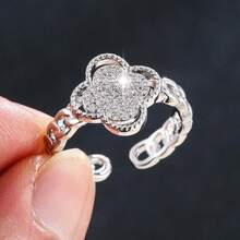 1pc Women's Star Cubic Zirconia Open Ring, Suitable For Women's Daily, Dating, Party Wear, Eid, Ramadan, Holiday Gift (No Box) - Ring - View 11