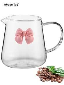 choxila 1 bình pha cà phê nhỏ giọt hình nơ màu tím/hồng, bình pha cà phê không nắp bằng thủy tinh borosilicate cao cấp, thích hợp cho gia đình/văn phòng/quán cà phê. - Hồng - Xem 7