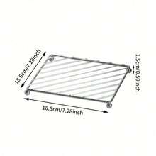 2pcs/1pc Square/Round Heat Insulation Mat, Heat Resistant Kitchen & Dining Table Coaster, Cup Pad, Utensil Tray - Silver - View 3