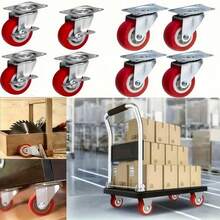 4pcs Heavy Duty Quiet Locking Casters With Brake, Suitable For Office Cabinets, Computer Desks, Storage Boxes And Workstations, Metal Glossy Surface, Non-Slip Wheels With Safety Locking Mechanism - A - View 1