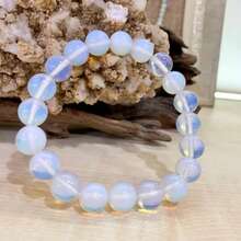 蛋白石串珠手链，男女皆宜，象征爱与希望，完美礼物 - 多色 - 查看 4