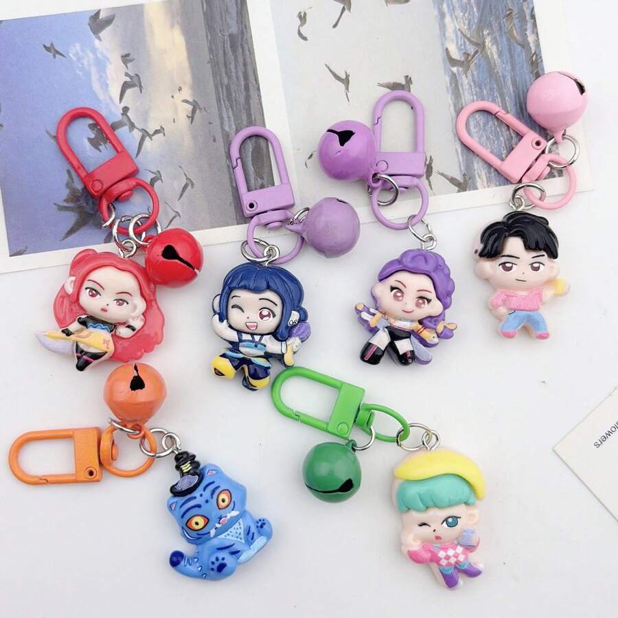 KPOP Girl Group Witch Hunter Anime Keychain Pendant Necklace, Cool Cute Cartoon Keychain Charm