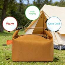 1pc High-Quality Minimalist Insulated Lunch Bag, Large Capacity Bento Box Carrier, Portable Outdoor Picnic Work Lunch Tote - Multicolor - View 12