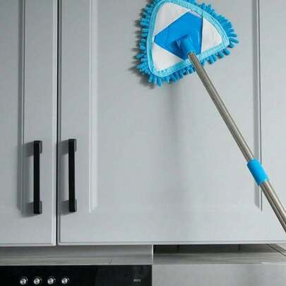 360° Rotating Telescopic Triangle Mop Set, Multi-Functional Adjustable Handle With Removable & Washable Microfiber Mop Head, Suitable For Floors, Walls, Ceilings, Tiles, Cars, Windows, Baseboards And More, Wet & Dry Cleaning, Angle Adjustable And Extendable Design For High Places And Pet Hair Cleaning, Ideal For Housewives, Cleaners, Auto Detailers, Essential For Spring Cleaning, Housewarming, Back To School, New Year Dusting, Household & Kitchen