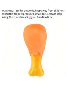 2pcs Squeaky Rubber Chicken Leg Pet Toy, Dog Chew Toy Squeaky Rubber Round Chicken Leg - Orange - View 5