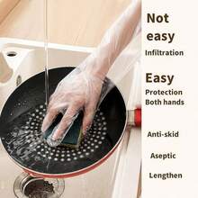 10 Pairs/20 Pairs Waterproof Disposable Gloves, Multi-Purpose Thick Transparent Gloves For Kitchen - Arm Glove - View 10