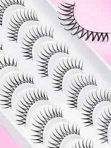 MAGEFY 13pcs/Set CC Natural False Eyelashes, 3pcs Magnetic Eyelashes With Magnetic Clips/10pcs Girl Group Style Fake Lashes, Mixed Styles, No Glue Needed, Reusable Natural Looking Lashes, Faux Mink Material, Breathable, Black U-Shaped Lashes, Korean Girl Group Style, Short Natural Lashes, Thin & Long 11mm Lashes, Transparent Base, Lively Energy Lashes, Gift For Women - màu đen - Xem 3