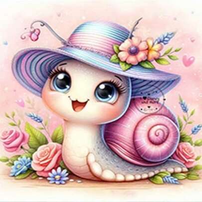 1 pieza [30*30cm/11.8*11.8in][40*40cm/15.7*15.7in] Kit de pintura de diamantes acrílicos 5D, patrón de caracol lindo, adecuado para principiantes adultos DIY Mosaico de arte de diamantes, pintura de diamantes DIY de perforación completa, aplicable para decoración de pared de sala de estar, dormitorio, oficina, pintura de arte sorpresa, decoración del hogar, regalo para familiares y amigos