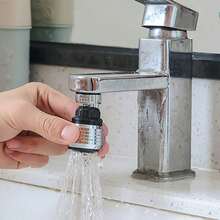 2pcs Kitchen Stainless Steel Faucet Sprayer, Water-Saving Swivel Anti-Splash Shower Head Extension - Multicolor - View 1