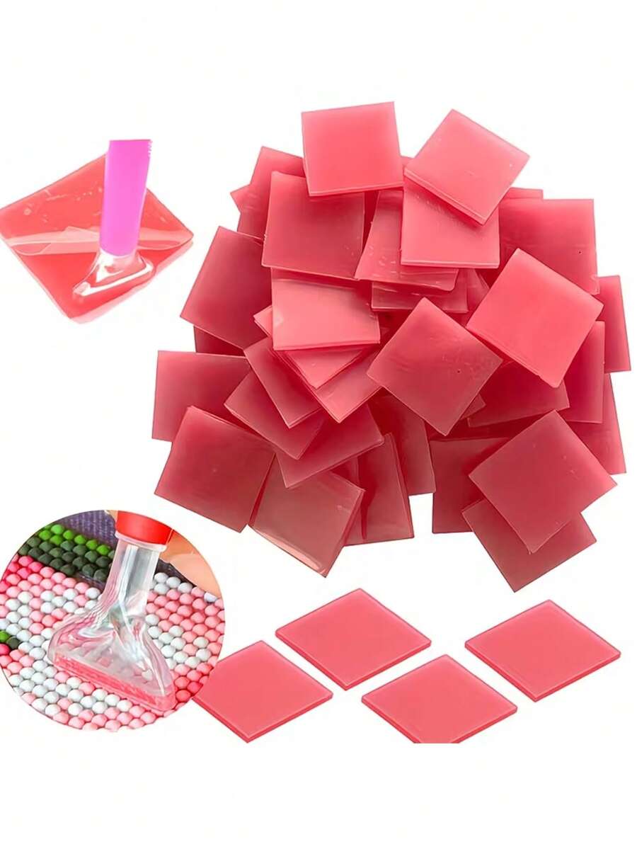 5-100 片粘贴式钻石粘土 2x2 厘米/0.79x0.79 英寸 蜡质钻石画点状钻石粘土 DIY 红粘土钻石刺绣十字绣缝纫粘土美甲工具配件 - 查看 1