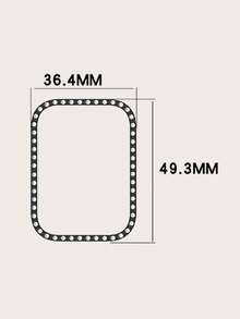 1pc Plain Women Fashionable Single Row Rhinestone PC Hollowed-Out Electroplating Watch Case Compatible With Xiaomi Mi Smart Band 9 Pro Smartband Accessories - Band 9 Pro - View 3