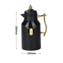 1pc Large Capacity Bottle, Gold-Plated Style Teapot/Coffee Pot, Hot Water Bag, Press Button Glass Inner Vacuum Flask - Gold-plated - View 7